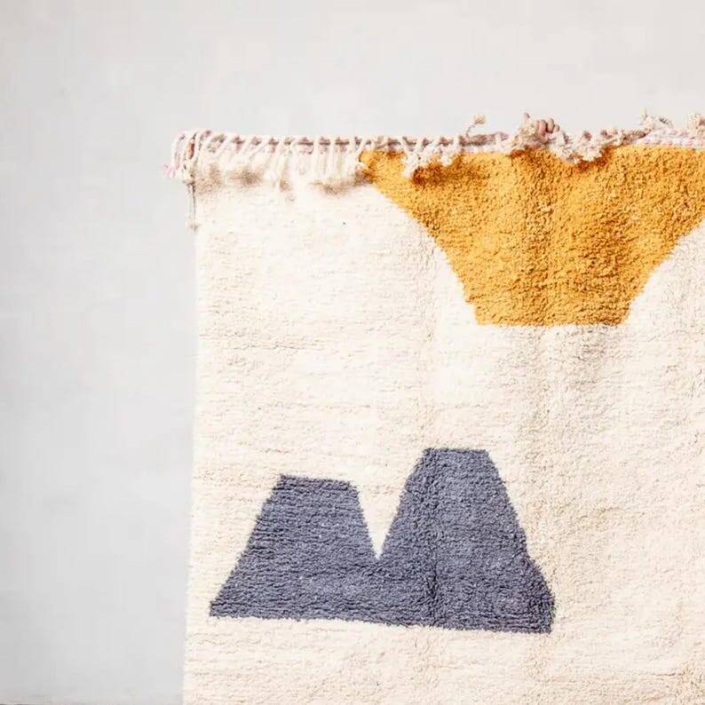 Authentic handmade woven beni ourain rug.