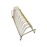 Vintage brass vinyl holder with black legs