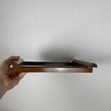 Small wooden tray and mirror, 1930-60, rounded handle