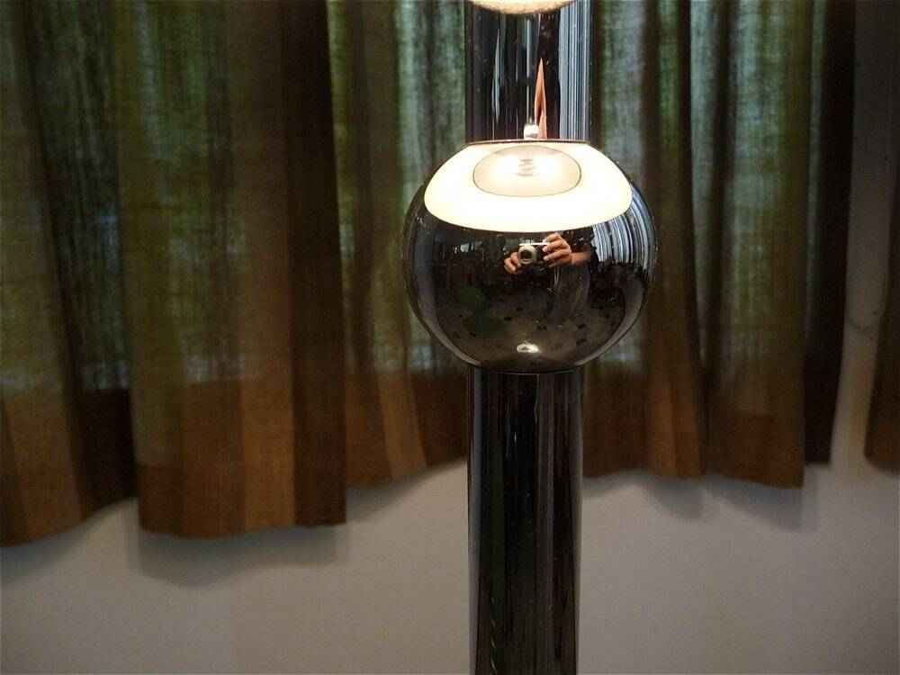 Large sculptural floor lamp in chromed steel with ball-shaped details, West Germany, 1960s