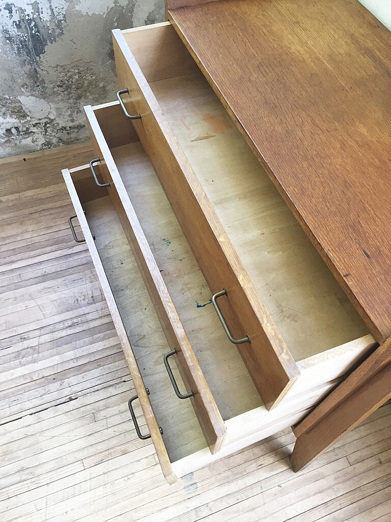 Vintage chest of drawers gilded oak