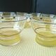 Set de 10 coupes vintage décor granité jaune et filets or