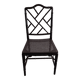 Black lacquered chair, faux bamboo, Chippendale, Jonathan Adler