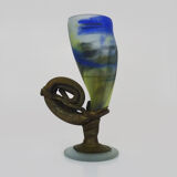 Art Nouveau vase in multicolored glass paste