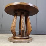 Fauteuil de chef cérémoniel africain avec table, en bois sculpté à la main, années 1960