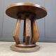 African Ceremonial Chief Chair with table Hand Carved Wood 1960s