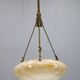 1930s European Secession–Art Deco pendant light with rope suspension and glass