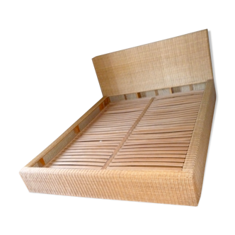 Double woven rattan bed Terence Conran Design - Vintage 1960s Habitat