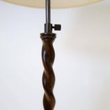 Organic whirlwind floor lamp in stained birch, Art Deco, Sweden, 1940s.
