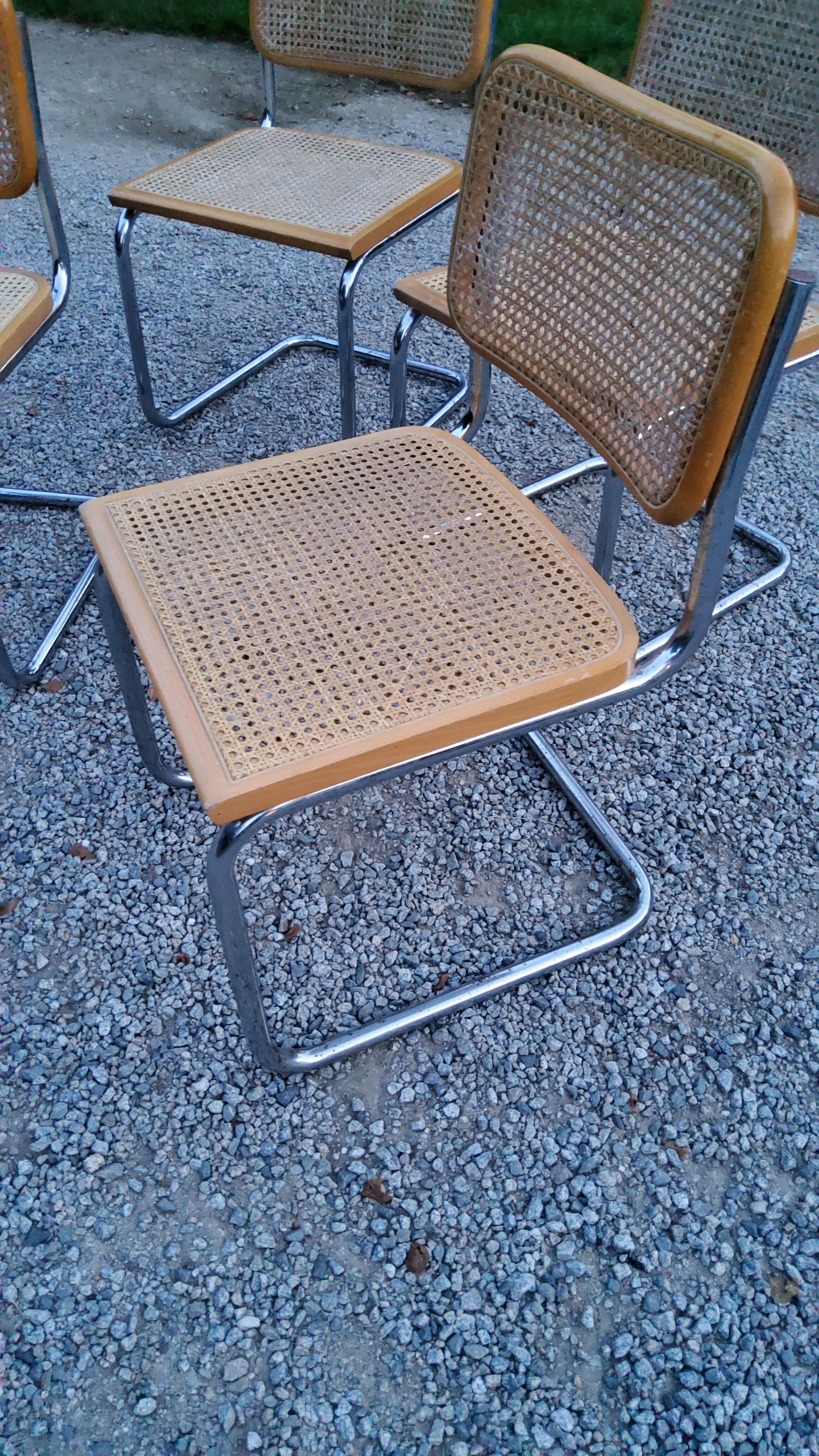 Set of 4 chairs cesca B32 Marcel Breuer Italian edition 1970