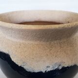 Blue enamelled terracotta pot