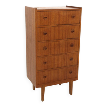Commode scandinave "tallboy" en teck, Danemark, 1960