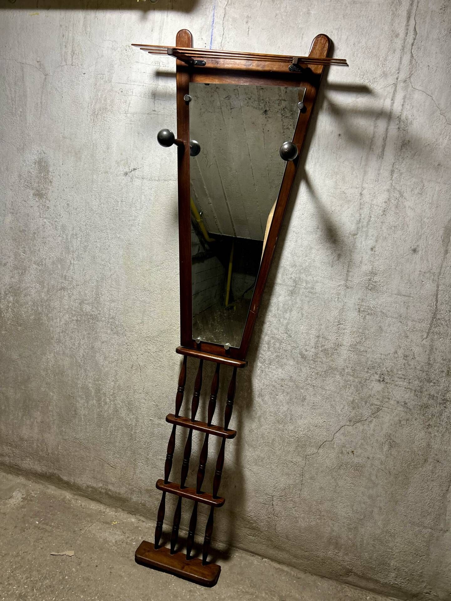 Mid Century mirror coat rack