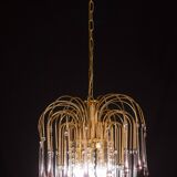 Lady Michelle, grand lustre en verre de Murano et cristal à gouttes roses, 1