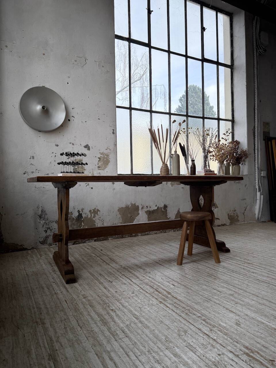 Monastery-style farmhouse table, pine, 210cm