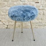 Blue moumoute tripod stool 60s