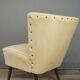 Cocktail armchair 50s in wood and imitation leather