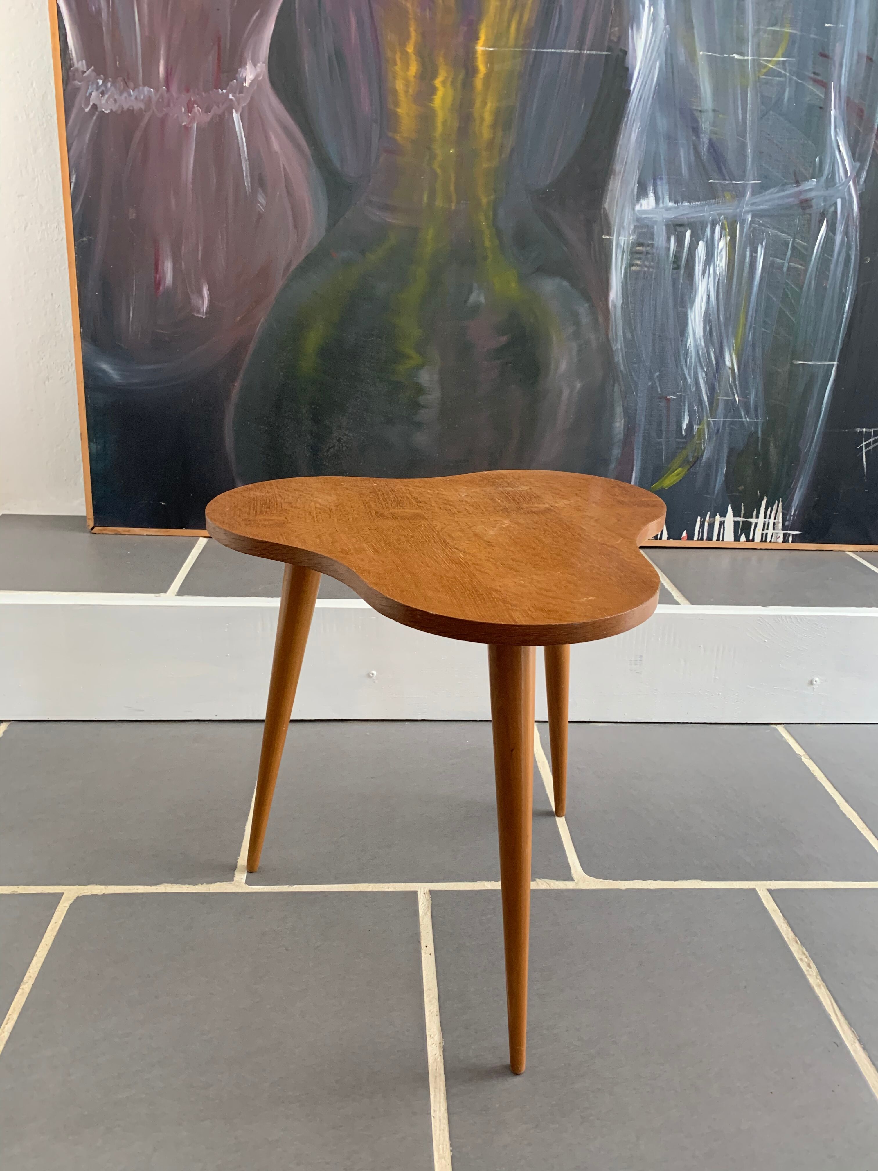 Vintage free-form tripod table