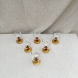 Set of six stemmed glasses stamped France size: height -14cm- diameter -7cm-