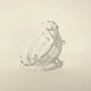 Bonbonnière tripode en verre ciselé