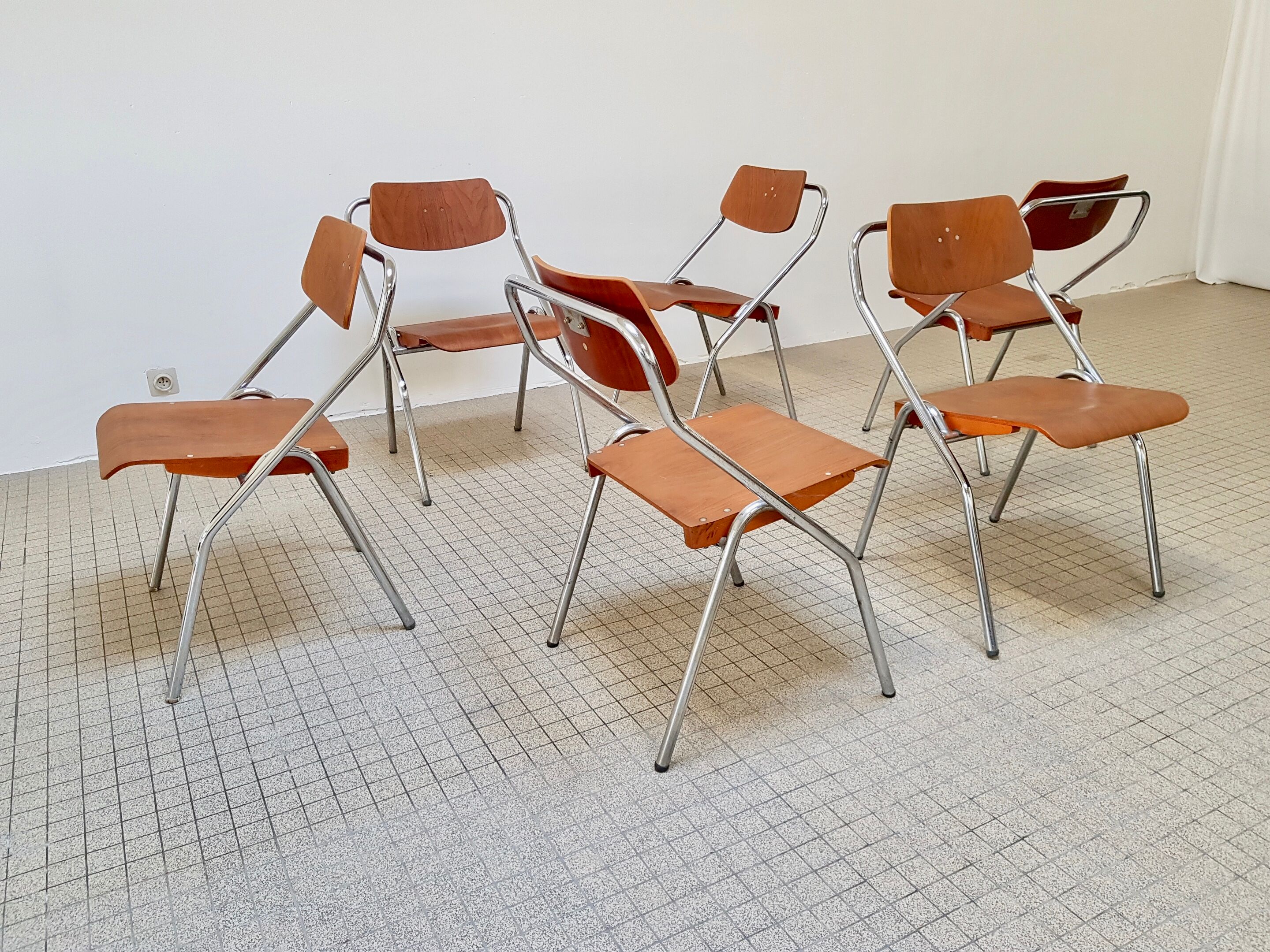 Mauser folding chairs by Erich Schelling midcentury design