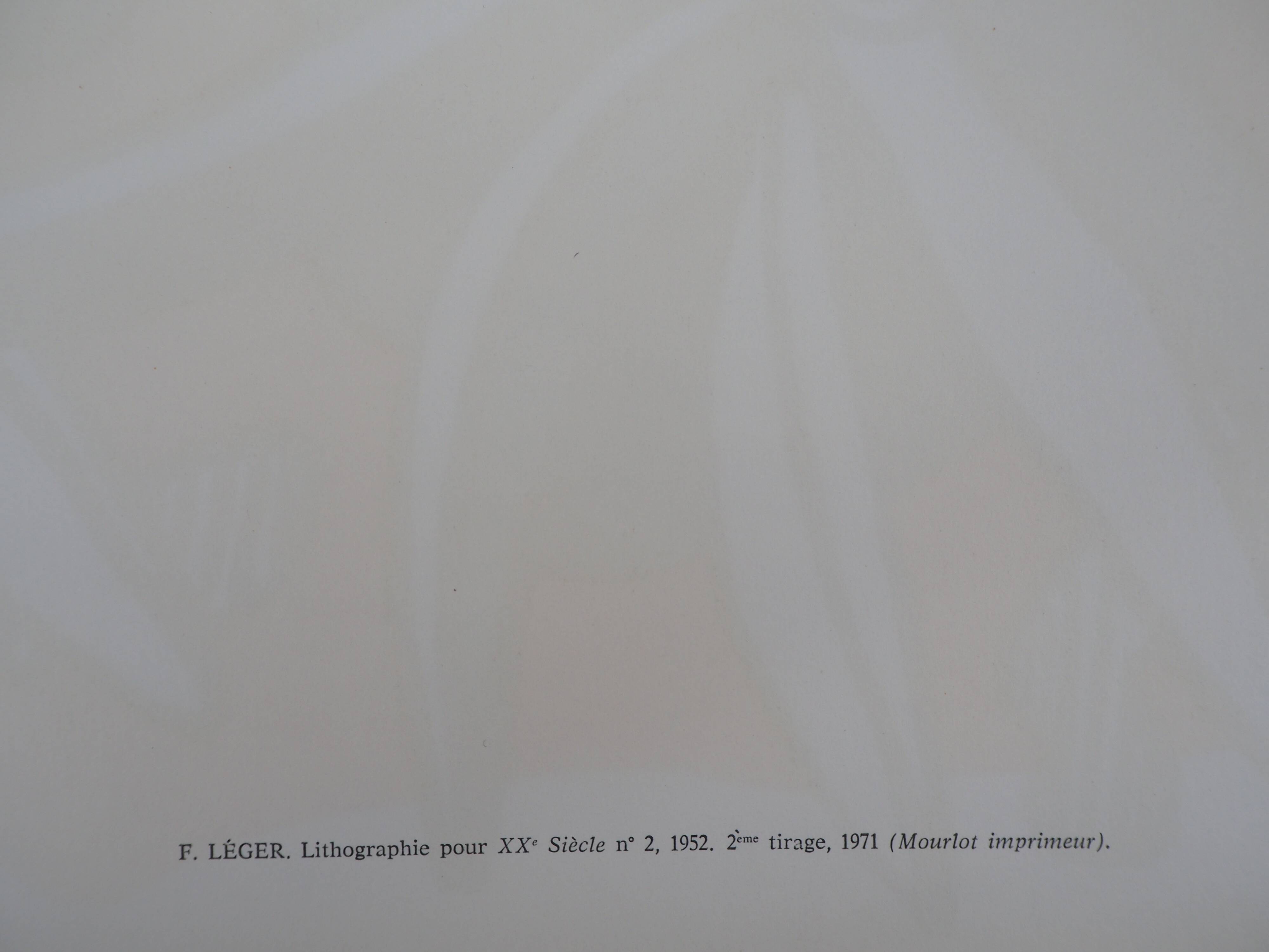 Fernand leger : la fleur - lithographie originale