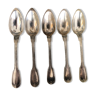 5 silver metal entremet spoons mesh model