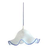 Pendant lamp in blue spotted glass 1970