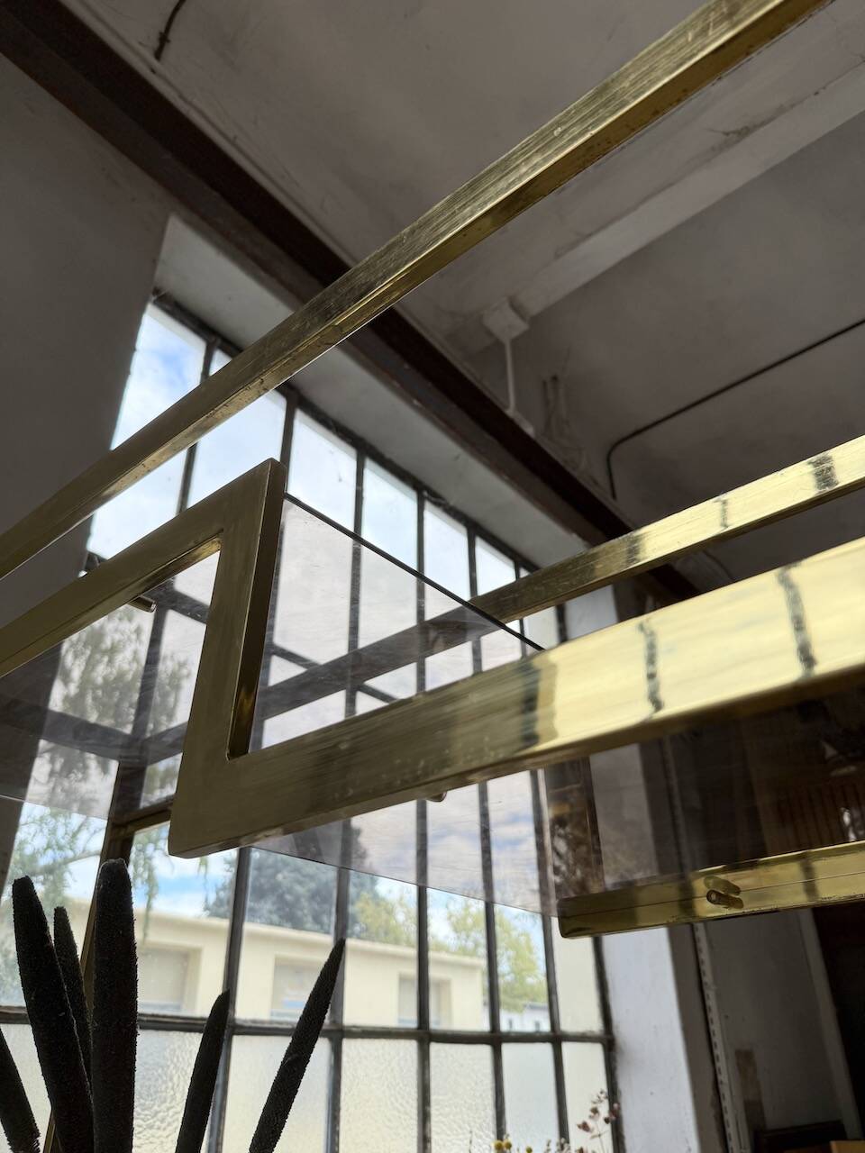 Brass shelf 1970 Belgo Chrom regency