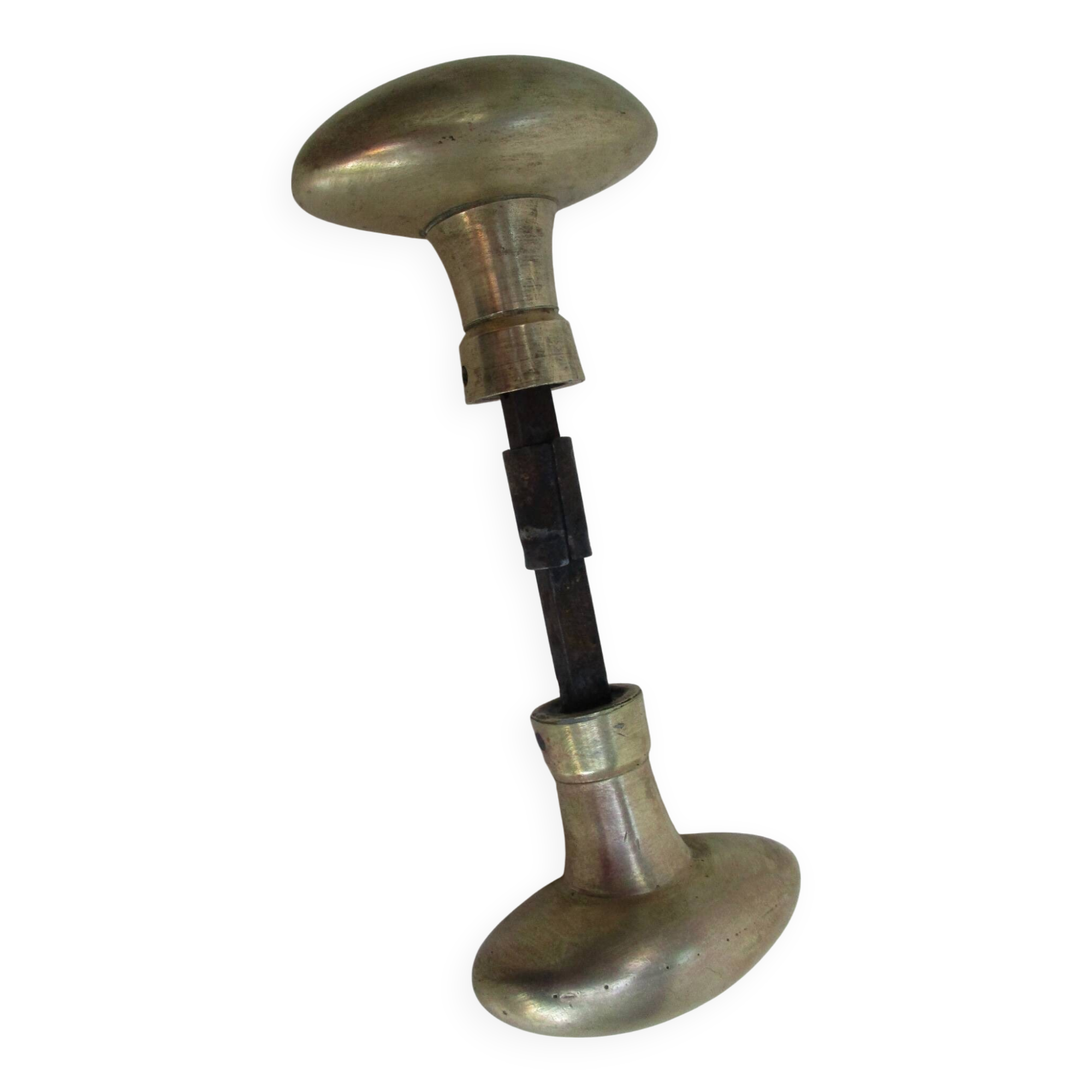 Antique oval brass door handles