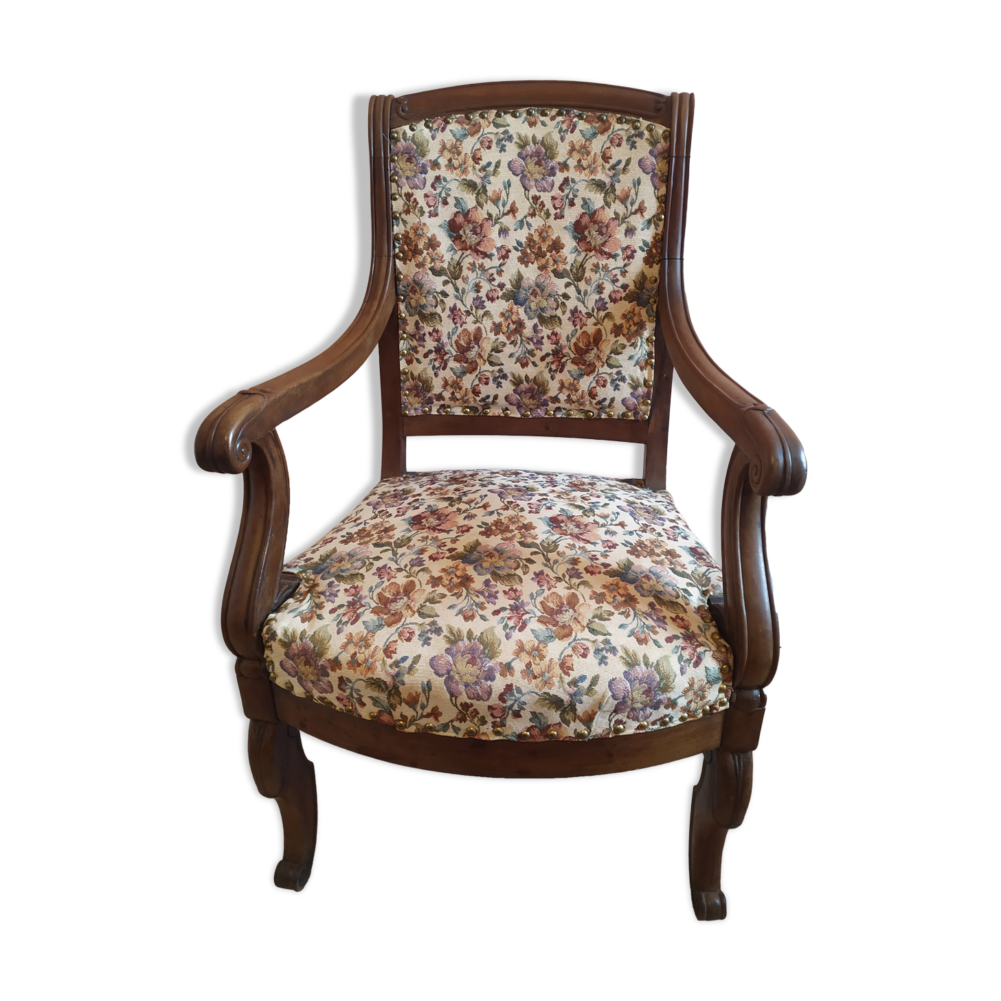 Wooden armchair and fabric
