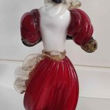 Set of 2 murano candlestick statuettes