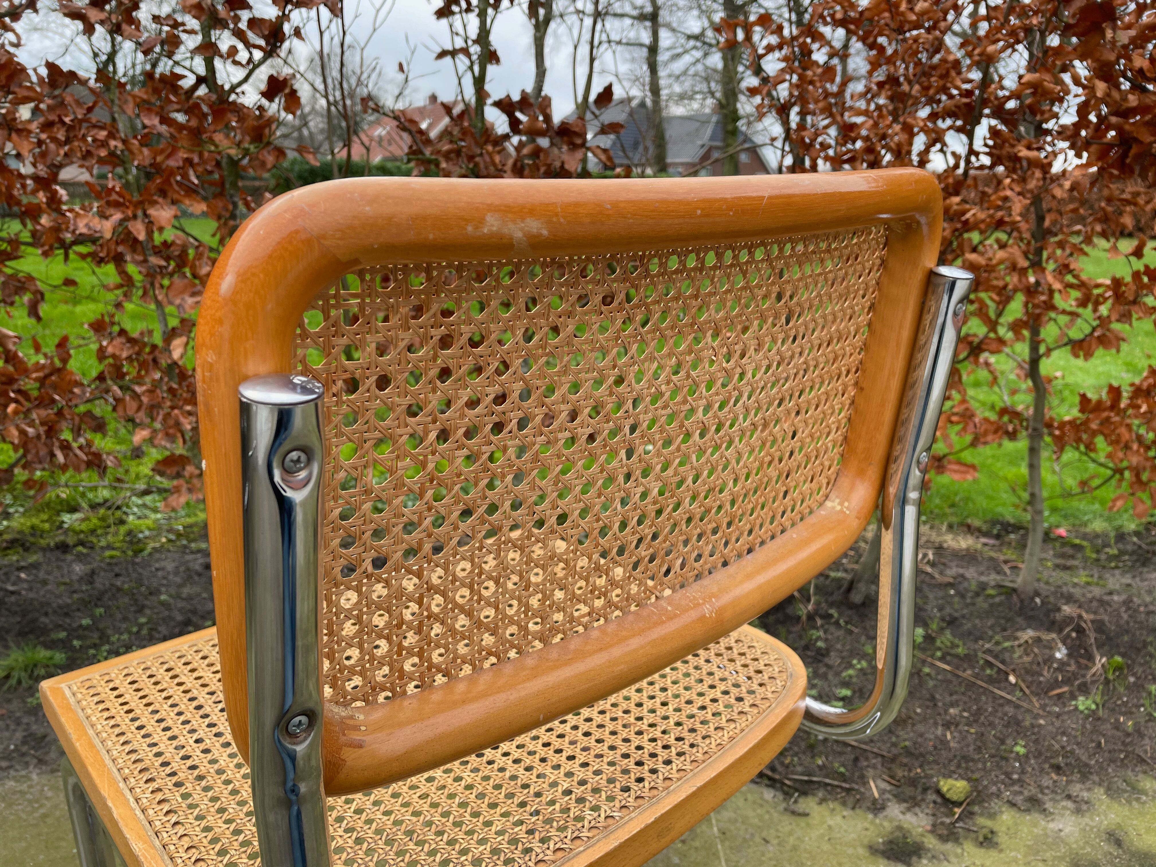 Lot of 4 Chairs Model Cesca designed by Marcel Breuer