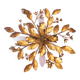Italian ceiling light metal gold leaves 60s