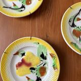 Trio assiettes barbotines poire