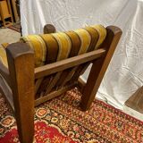 Brutalist design armchair in old oak