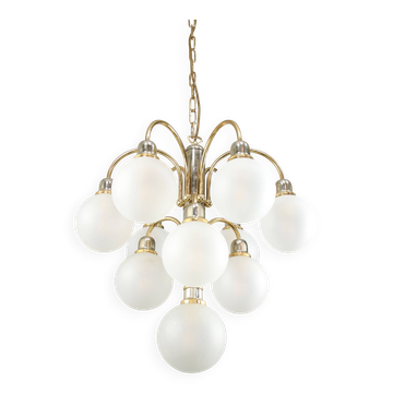 Vintage Orion Brass Ball Chandelier: Mid-Century Modern Sputnik Lighting