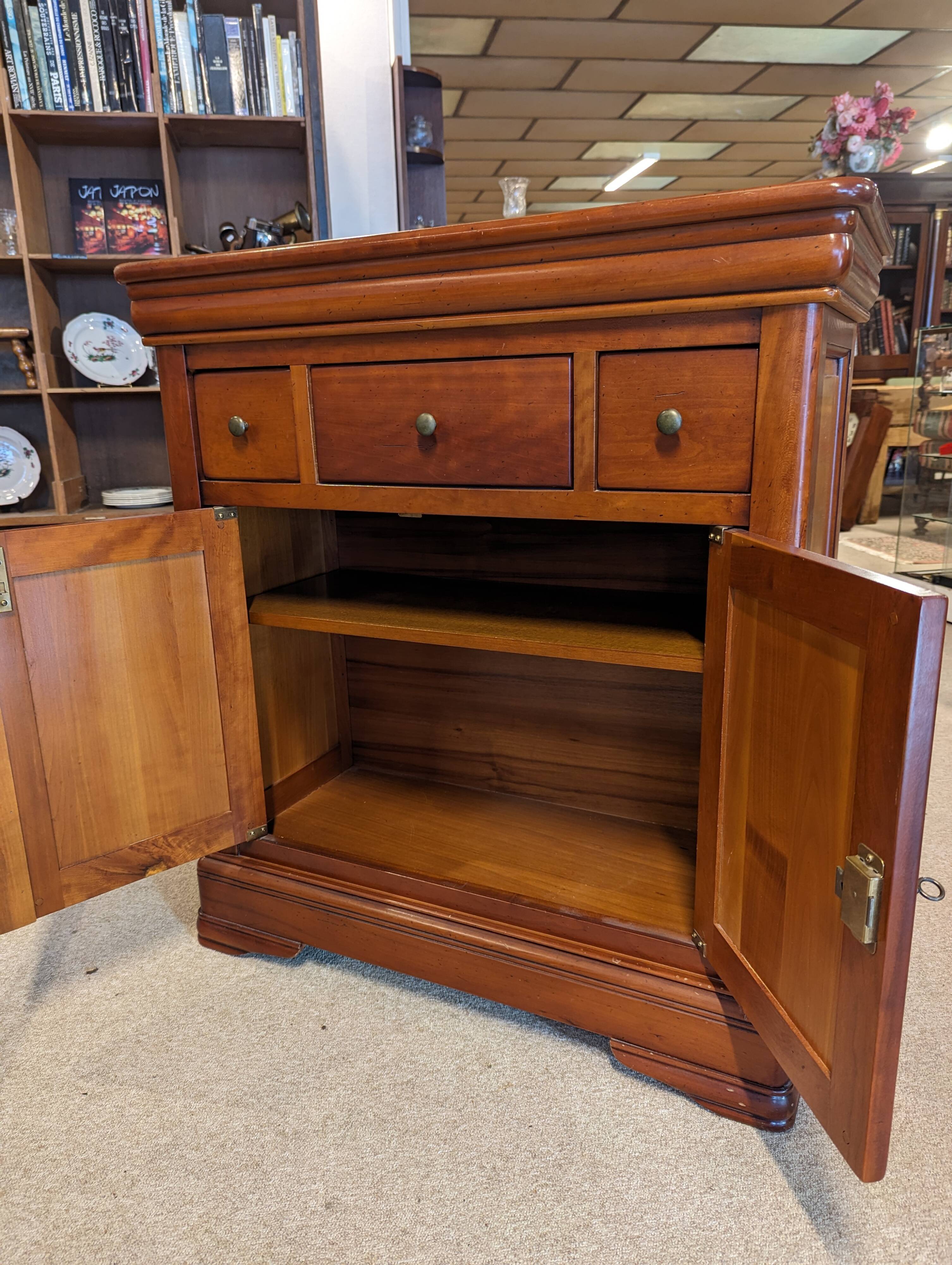 Small Louis Philippe style cherry wood sideboard