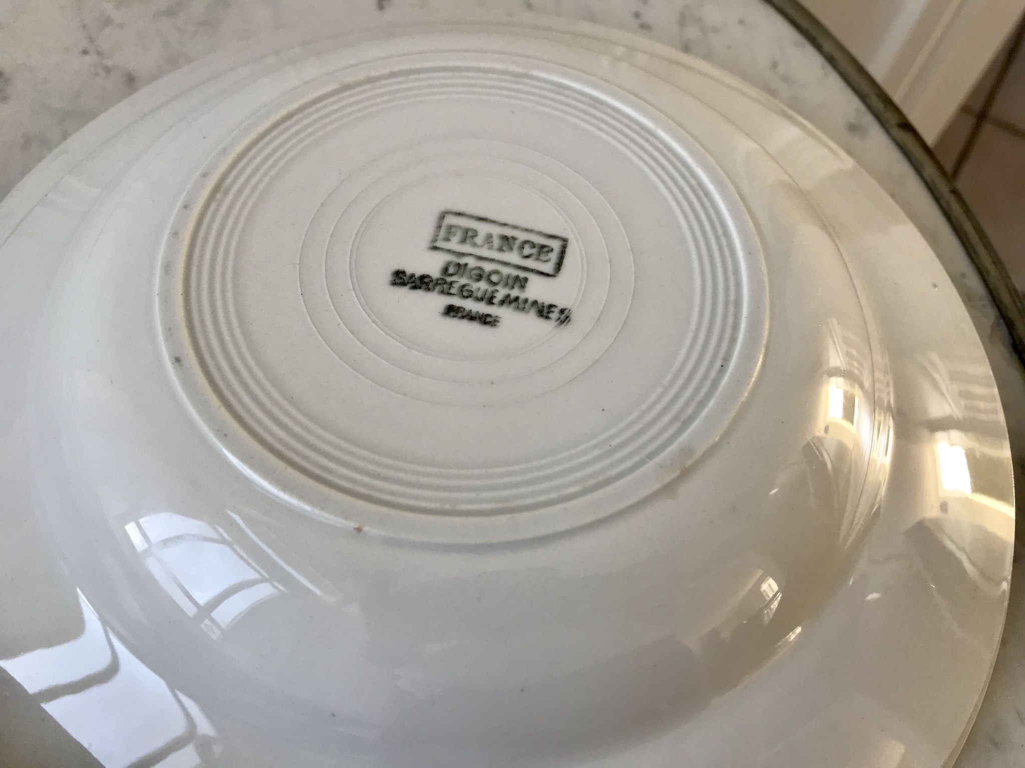 Set of 6 mismatched hollow plates Digoin Sarreguemines and Lunéville 40s