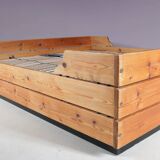 1970s pine wooden bed from Finland