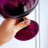 Vase en verre Empoli améthyste – Verre d'art italien soufflé à la main, milieu du siècle