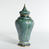 Art Deco Green Lustre Glaze Lidded Vase by Josef Ekberg Gustavsberg, 1920's