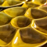 Set of six Gien oyster plates