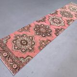 Distressed Turkish Runner 406x81 cm wool Vintage Tribal Rug