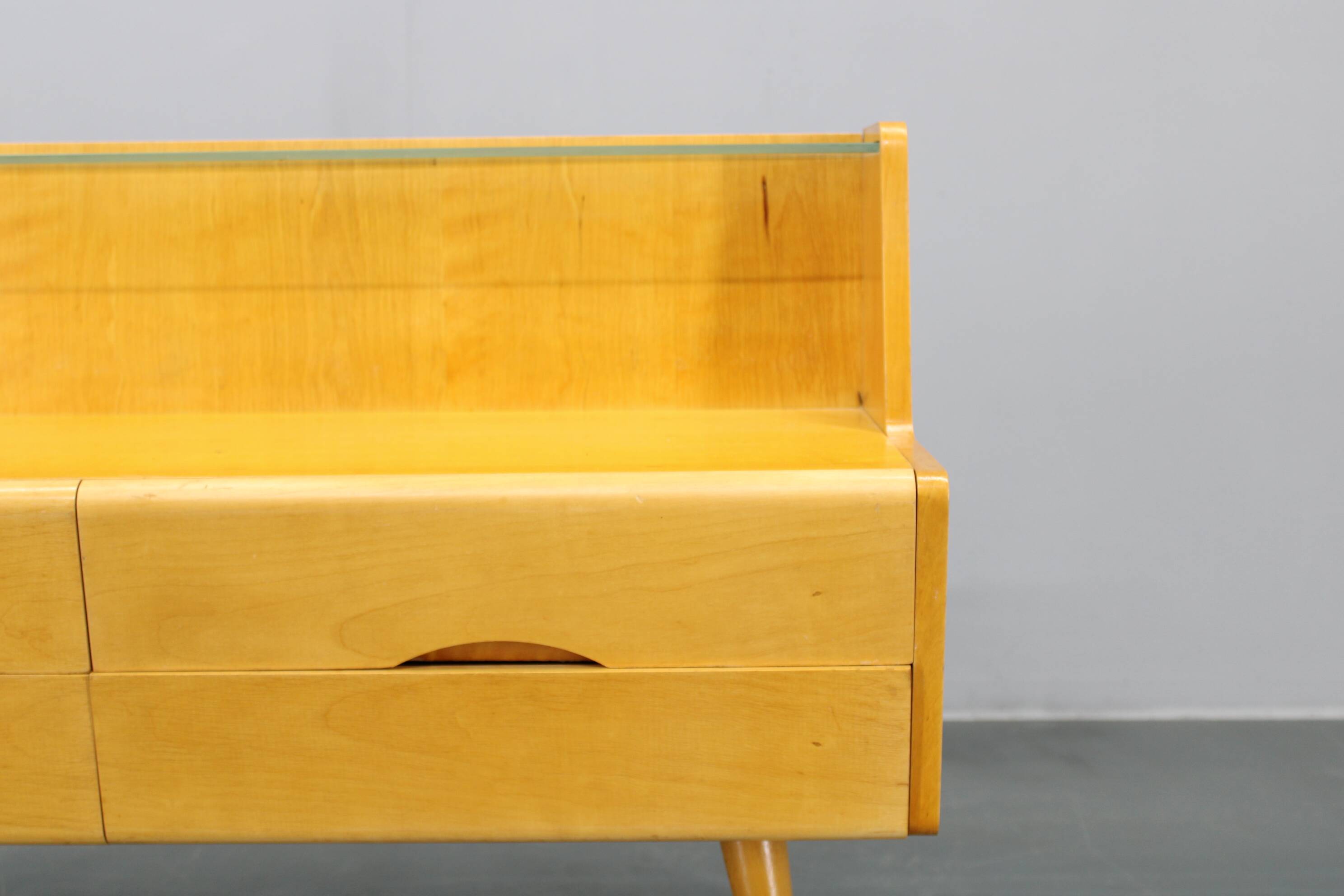 1960s Chest of Drawers with Glass Shelf ,Czechoslovakia
