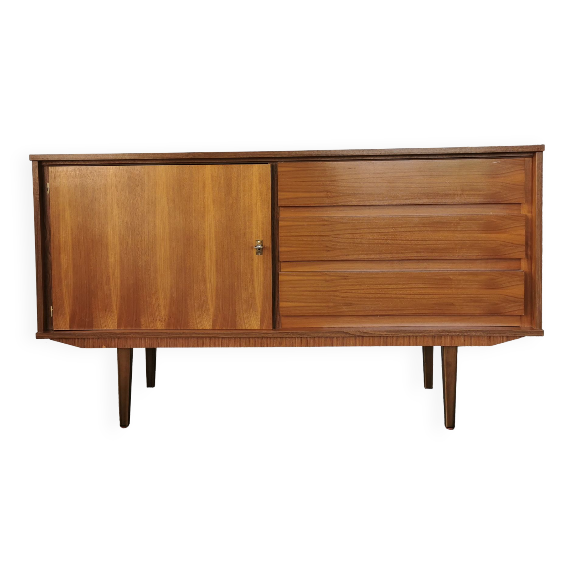 Vintage enfilade, walnut veneer 1970