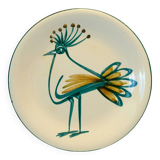 Plat à décor d'oiseau par Robert Picault 1950