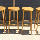 4 Baumann stools, light beech, 790mm
