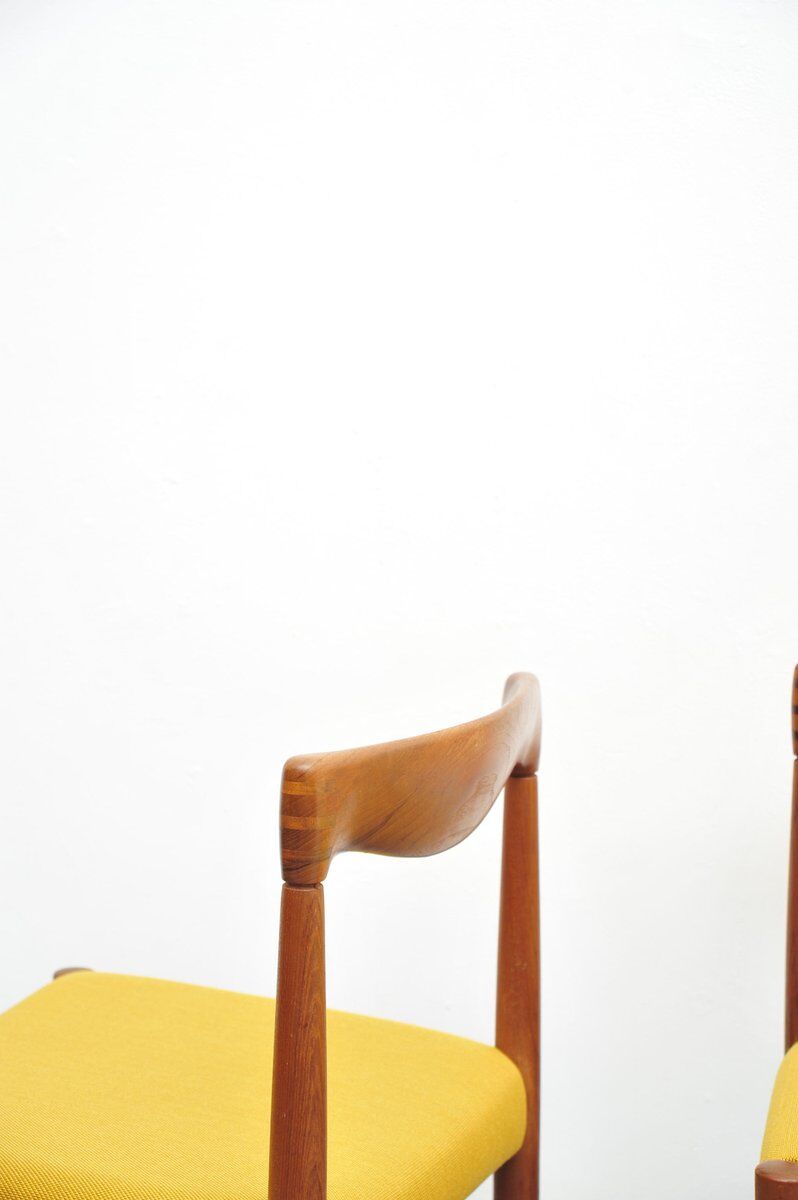 Danish vintage teak dining chairs by HW Klein for Bramin, set of 4