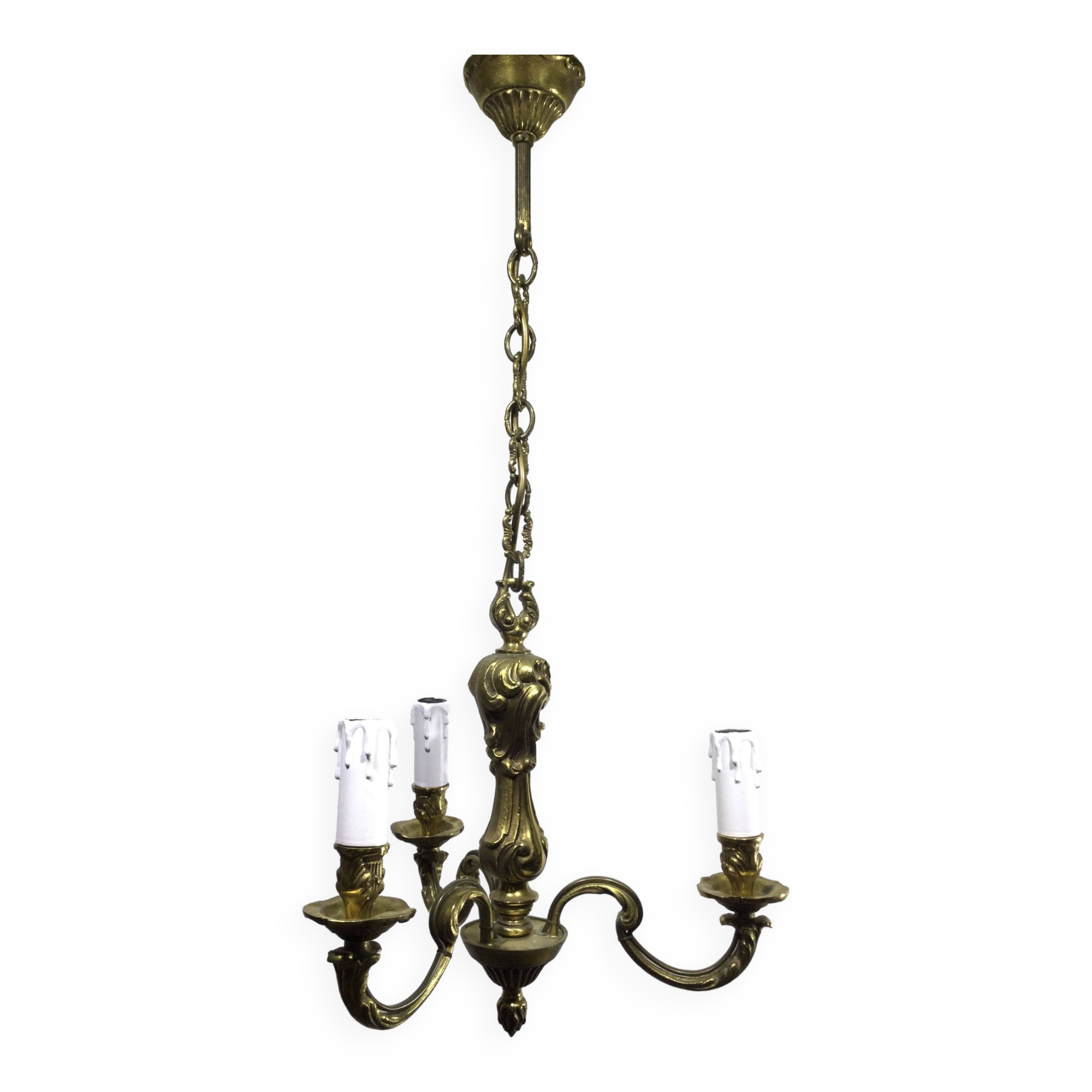 3-light bronze chandelier